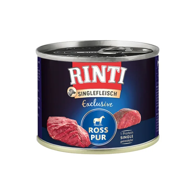 Беззерновий вологий корм Rinti Singlefleisch Exclusive Ross Pur для собак, конина, 185 г