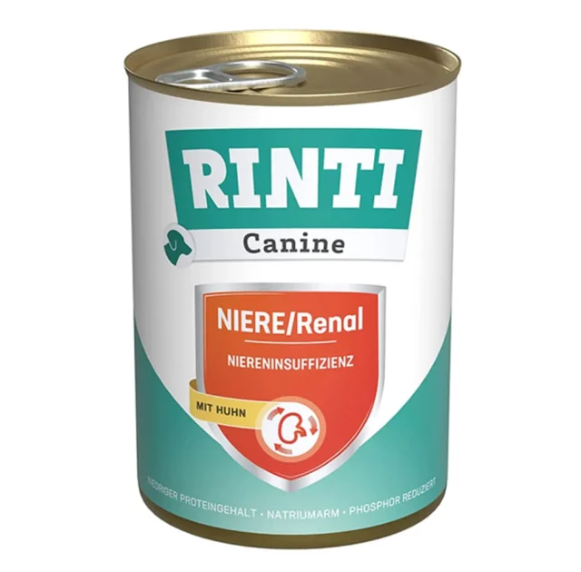 Вологий корм Rinti Canine Veterinary Niere/Renal mit Rind для собак із захворюванням нирок, курка, 400 г