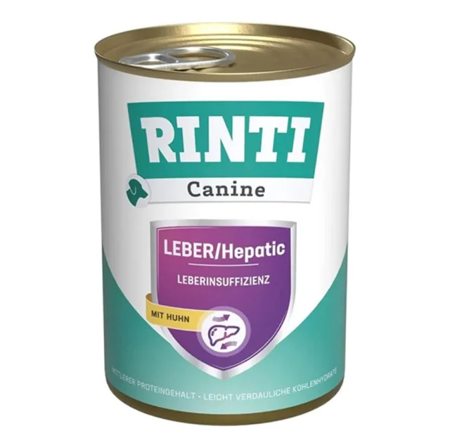 Вологий корм Rinti Canine Veterinary Hepatic для собак з захворюванням печінки, курка, 400 г