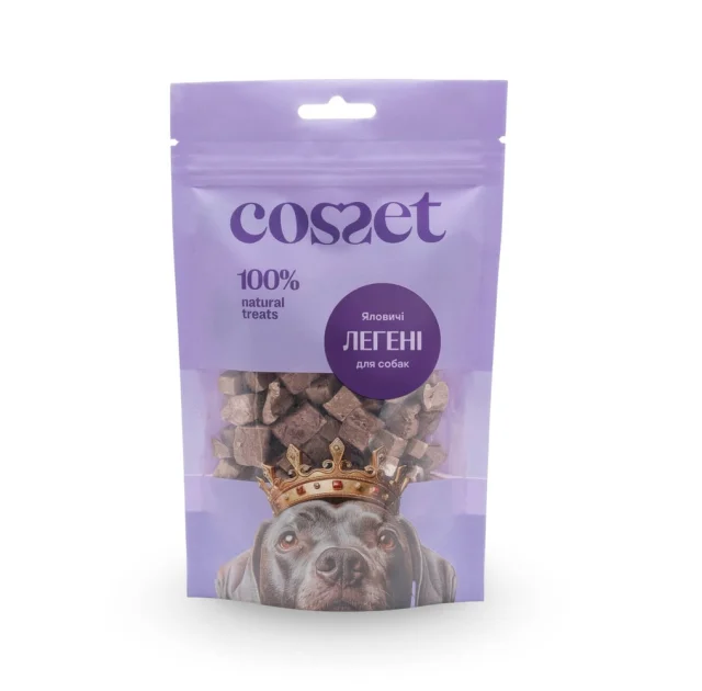 Лакомства Cosset для собак, лиофилизированные говяжьи лёгкие, 25 г