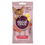 Лакомства Delickcious для кошек, кремовые с курицей и ананасом, дополнительный корм, 0.12 кг