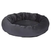 Лежак-пончик AnimAll Luna для кошек и собак, серый, размер М, 65×65×20 см