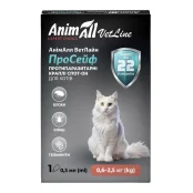 Краплі AnimAll VetLine ПроСейф Спот-Он проти бліх, кліщів та гельмінтів, для котів від 0.6 до 2.5 кг, 0.3 мл