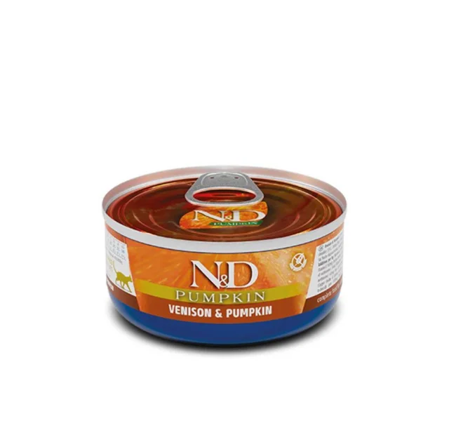 Беззерновой влажный корм Farmina N&D Pumpkin Grain Free Adult для взрослых кошек с олениной и тыквой, 70 г