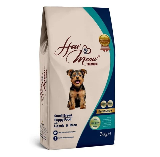 Сухий корм How Meow Dog Puppy Mini для цуценят, з ягням та рисом, 3 кг