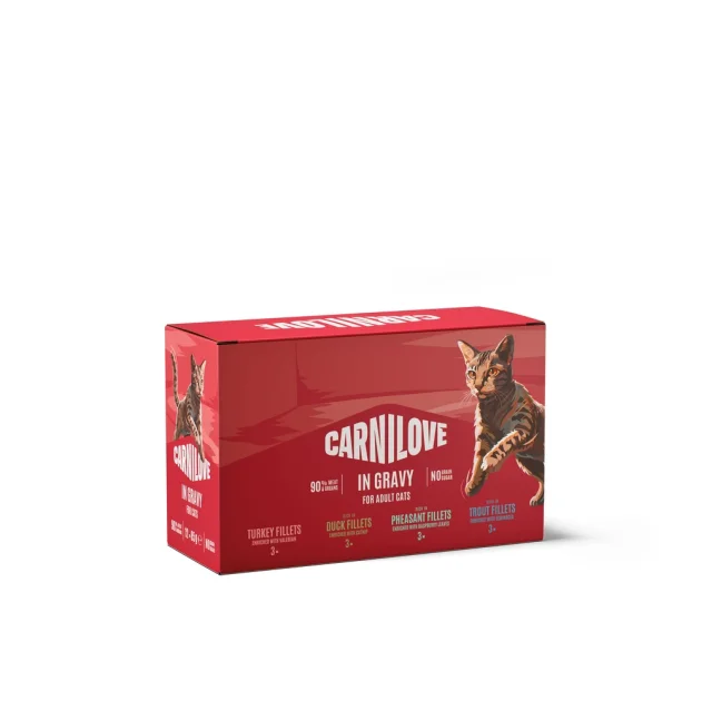 Вологий корм Carnilove Gravy Multipack для котів, в соусі, в асортименті, 12x85 г
