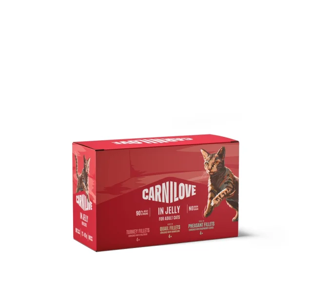 Вологий корм Carnilove Jelly Multipack для котів, в желе, в асортименті, 12x85 г