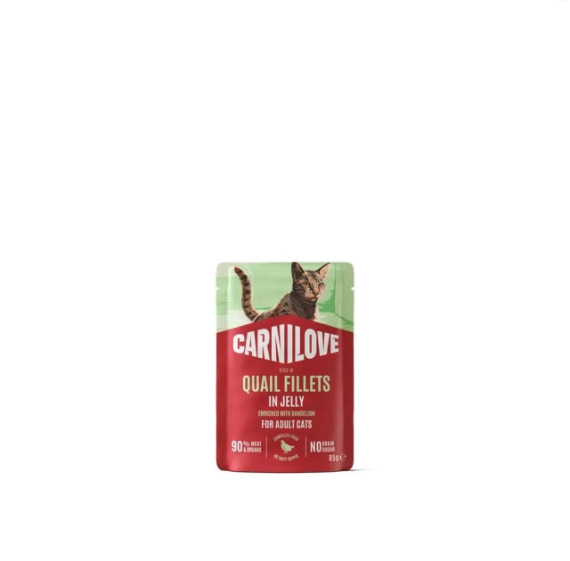 Вологий корм Carnilove Jelly Quail with Dandelion для котів, перепілка і кульбаба, в желе, 85 г