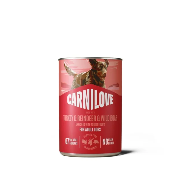 Вологий корм Carnilove Turkey & Reindeer & Wildboar для собак, паштет, індичка, оленина і дикий кабан, 400 г