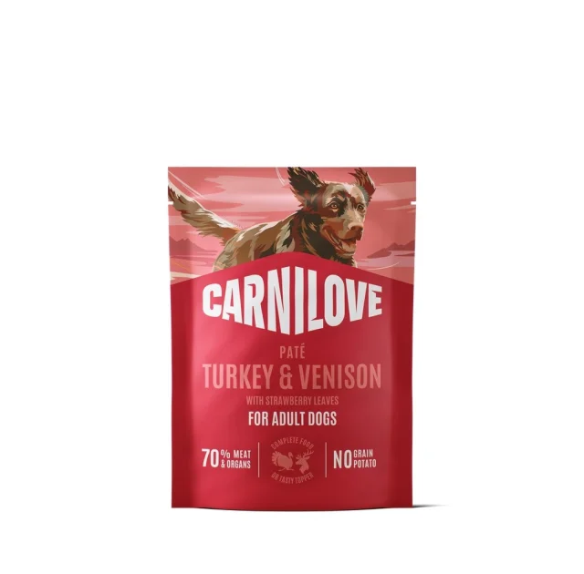 Вологий корм Carnilove Turkey & Venison with Strawberry Leaves для собак, паштет, індичка та оленина з листям полуниці, 300 г