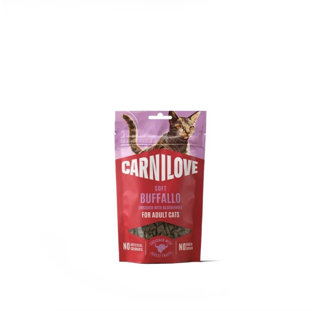 Ласощі Carnilove Soft Snack Buffalo with Blueberries для котів, м'які, буйвол та лохина, 50 г
