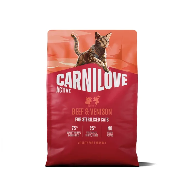 Сухий корм Carnilove Active Beef & Venison Sterilised для стерилізованих котів, яловичина та оленина, 2 кг