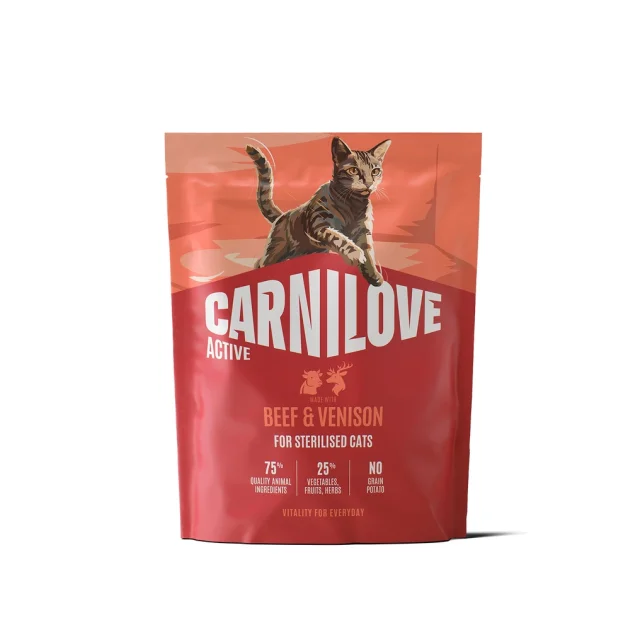 Сухий корм Carnilove Active Beef & Venison Sterilised для стерилізованих котів, яловичина та оленина, 400 г