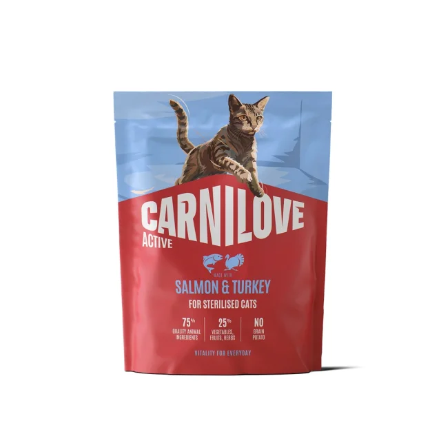 Сухий корм Carnilove Active Salmon & Turkey Sterilised для стерилізованих котів, лосось та індичка, 400 г