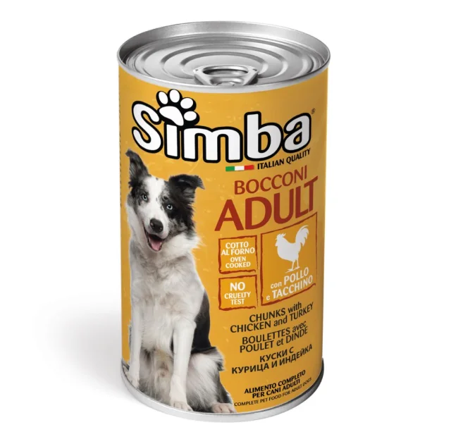 Вологий корм Monge Simba Dog Wet для дорослих собак, курка з індичкою, 1.23 кг