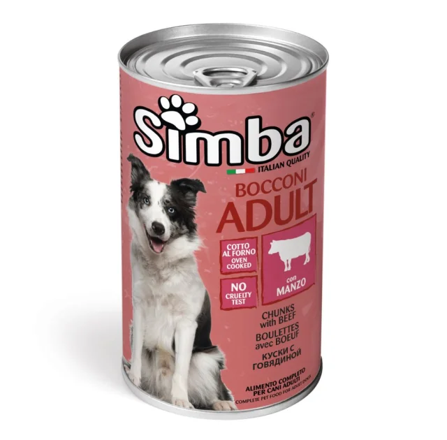 Вологий корм Monge Simba Dog Wet для дорослих собак, яловичина, 1.23 кг