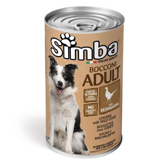 Вологий корм Monge Simba Dog Wet для дорослих собак, дичь, 1.23 кг