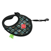Повідець-рулетка WAUDOG R-leash для собак, з контейнером для пакетів, малюнок "Луска", світловідбивна стрічка, M, до 20 кг, 5 м