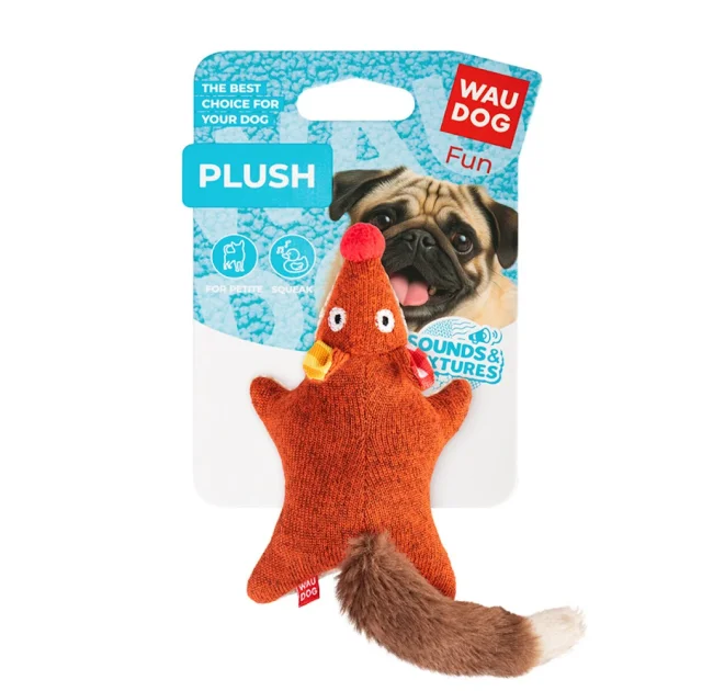 Іграшка WAUDOG Fun Plush для собак, Лисиця, трикотаж, 4×14 см, S