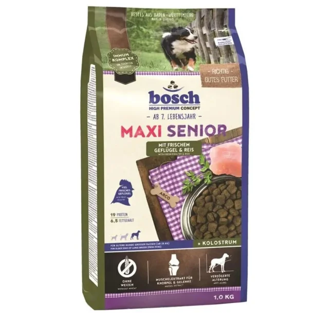 Сухий корм Bosch Maxi Senior Poultry Rice для літніх собак великих порід, птиця з рисом, 1 кг