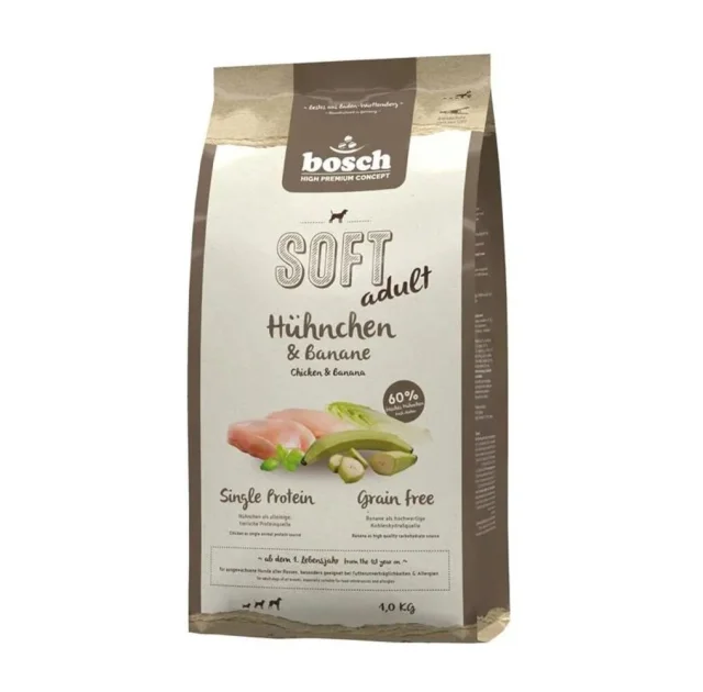 Напіввологий корм Bosch Soft Adult Chicken & Banana для дорослих собак, курка з бананом, 1 кг