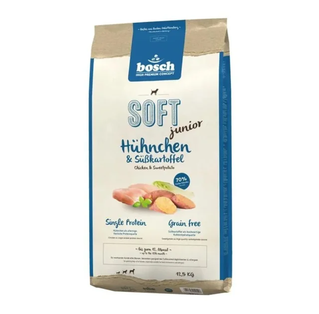 Напіввологий корм Bosch Soft Junior Chicken & Sweet Potato для цуценят, курка з бататом, 12.5 кг