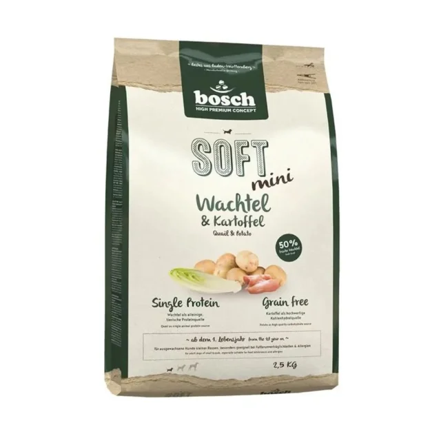 Напіввологий корм Bosch Soft Adult Quail & Potato для дорослих собак малих порід, перепілка з картоплею, 2.5 кг