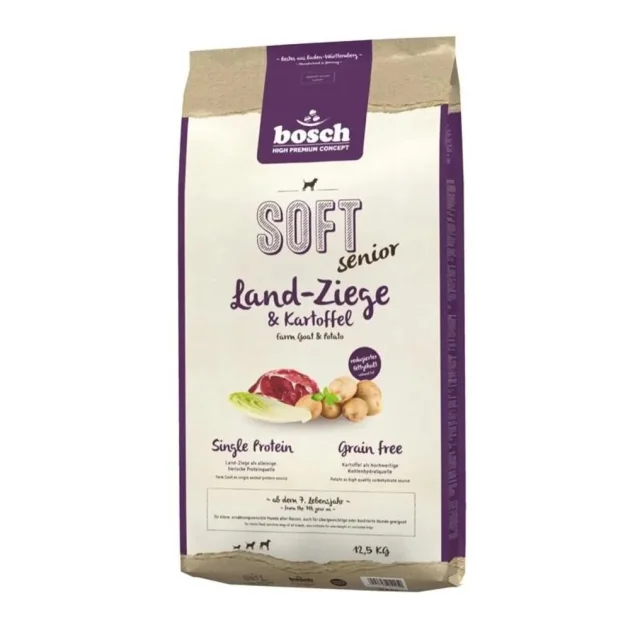 Напіввологий корм Bosch Soft Senior Country Goat & Potato для літніх собак, коза з картоплею, 12.5 кг