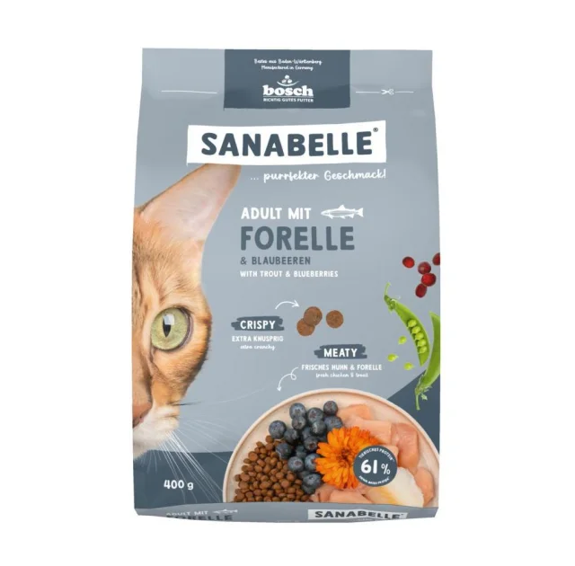 Сухий корм Bosch Sanabelle Adult для дорослих котів, форель з чорницею, 400 г