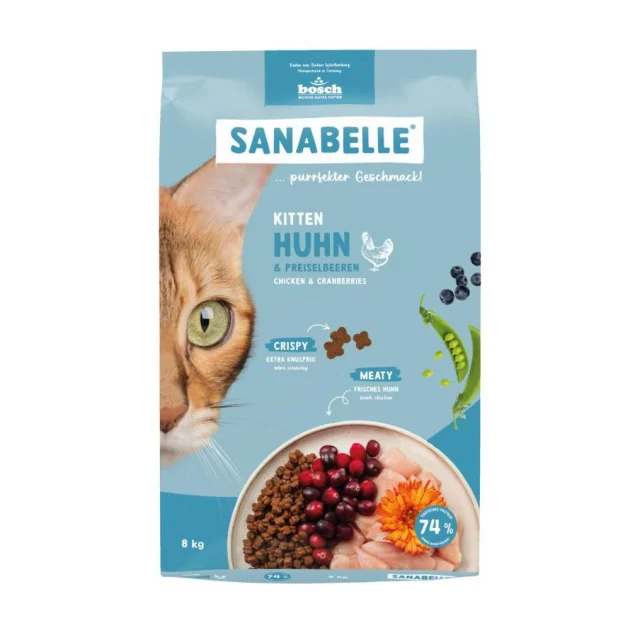 Сухий корм Bosch Sanabelle Kitten для кошенят, курка з журавлиною, 8 кг