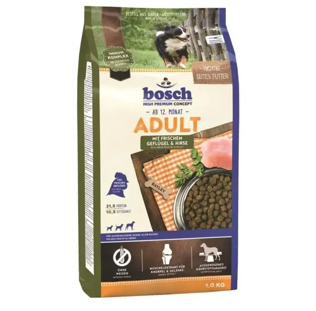 Сухий корм Bosch Adult для дорослих собак, птиця з зерновыми, 1 кг