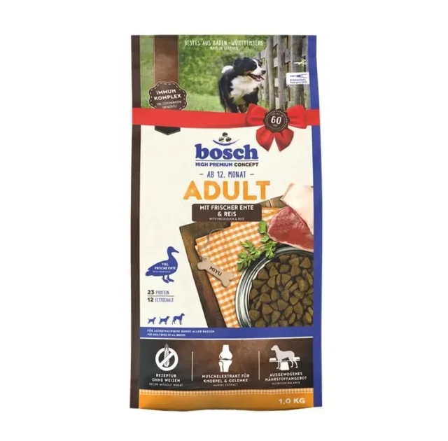 Сухий корм Bosch Adult для дорослих собак, качка з рисом, 1 кг