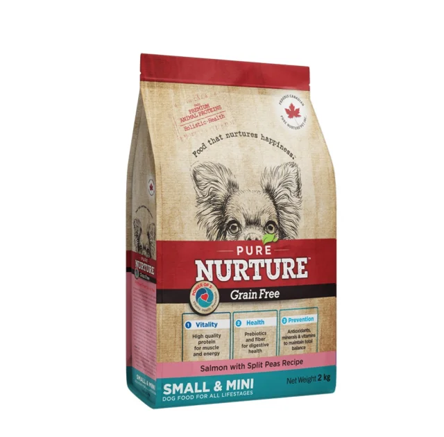 Сухой корм Pure Nurture Grain Free Power of 3 Salmon with Split Peas Small & Mini Adult для собак мелких и миниатюрных пород всех стадий жизни, с лососем и колотым горохом, 2 кг