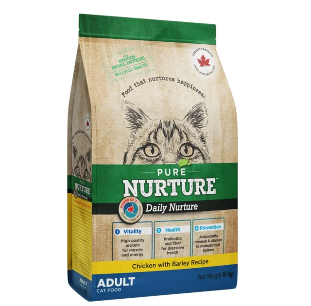 Сухий корм Pure Nurture Daily Power of 3 Chicken with Barley Adult Cats для дорослих котів, з куркою та ячменем, 8 кг