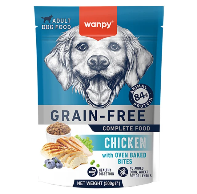 Беззерновой сухой корм Wanpy Adult Dog Grain Free Chicken для взрослых собак, курица, 500 г