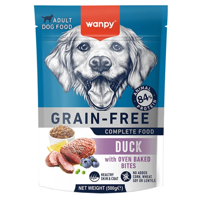 Беззерновой сухой корм Wanpy Adult Dog Grain Free Duck для взрослых собак, утка, 500 г