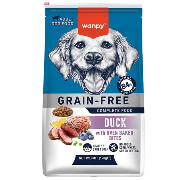 Беззерновой сухой корм Wanpy Adult Dog Grain Free Duck для взрослых собак, утка, 12 кг