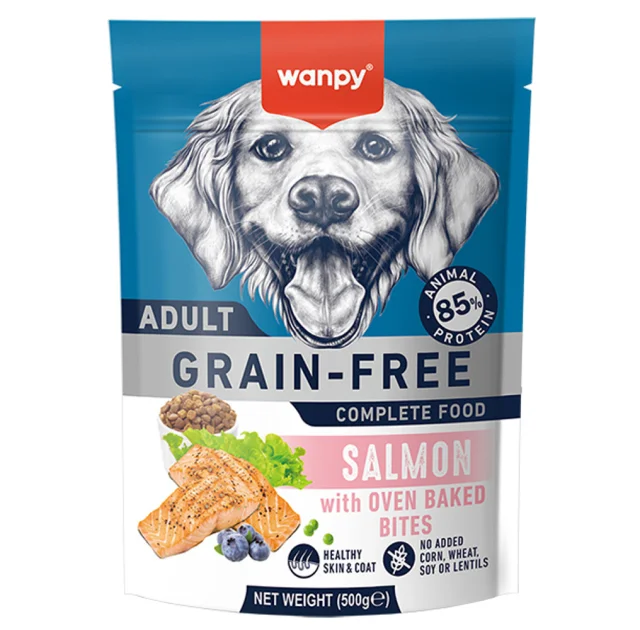 Беззерновой сухой корм Wanpy Adult Dog Grain Free Salmon для взрослых собак, лосось, 500 г