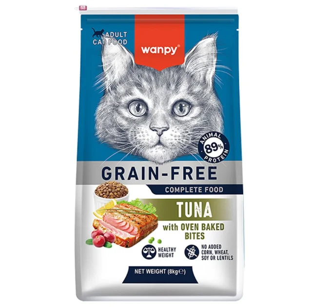 Беззерновой сухой корм Wanpy Adult Cat Grain Free Tuna для взрослых кошек, тунец, 8 кг