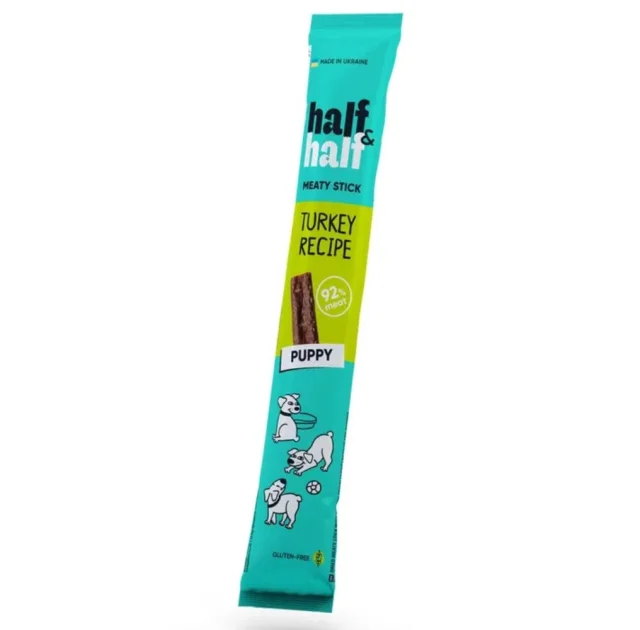 Ласощі Half&Half для цуценят, м'ясна паличка, з індичкою, 12 г