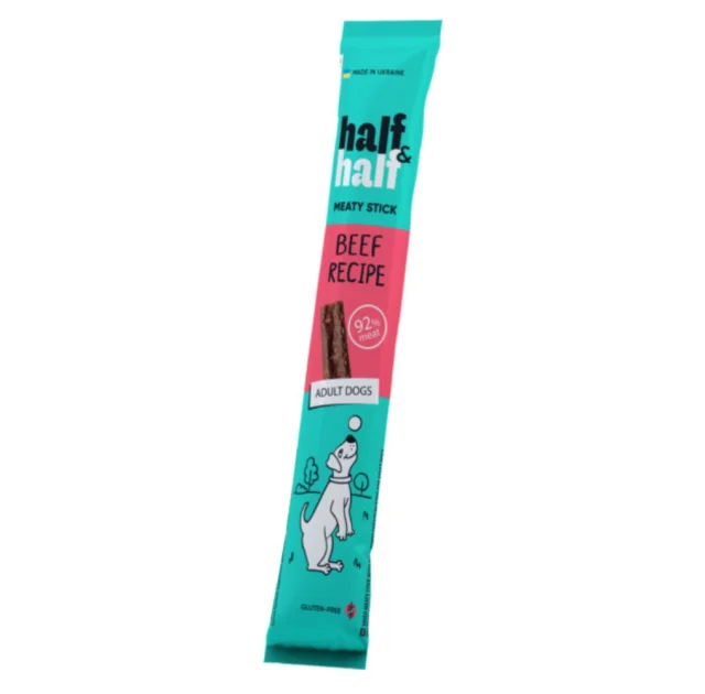 Ласощі Half&Half для собак, м'ясна паличка, з яловичиною, 12 г