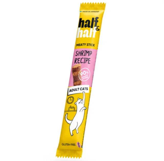 Лакомство Half&Half для кошек, мясная палочка с креветкой, 5 г