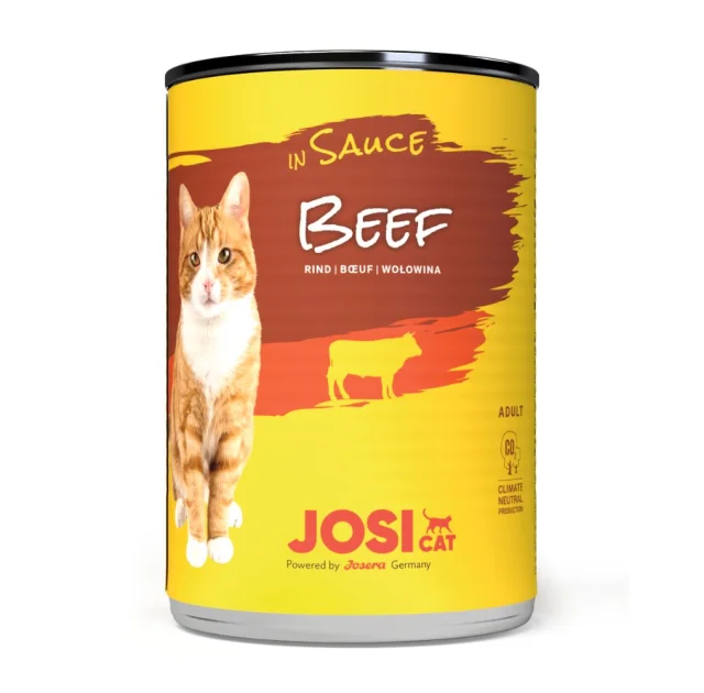 Вологий корм JosiCat Beef in Sauce для дорослих котів, яловичина, шматочки в соусі, 415 г