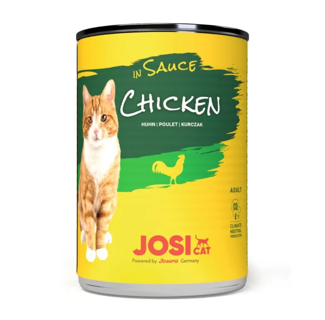 Вологий корм JosiCat Chicken in Sauce для дорослих котів, курка, шматочки в соусі, 415 г