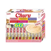 Лакомство Inaba Churu для кошек, сливочный мусс в стиках, разновидности тунца, 60 шт, 14 г