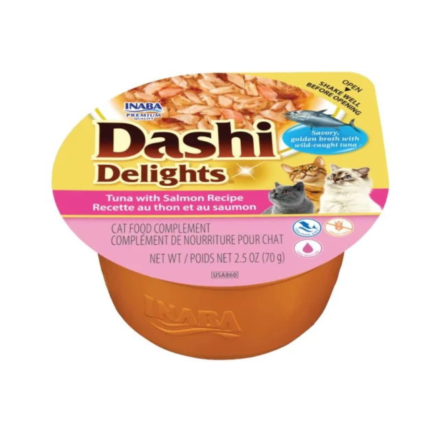 Лакомство Inaba Dashi Delights для кошек, тунец с лососем, 70 г