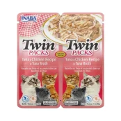 Вологий корм Inaba Twin Packs для котів, тунець з куркою в тунцевому бульйоні, 2×40 г