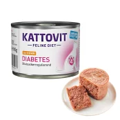 Вологий корм Kattovit Veterinary Diabetes для котів із цукровим діабетом і ожирінням, повнораціонний, дієтичний корм, 0.185 кг
