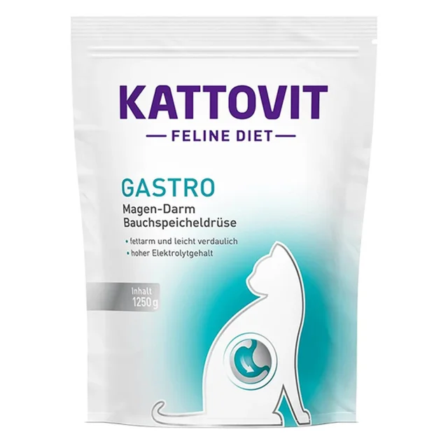 Сухий корм Kattovit Veterinary Gastro для котів із захворюваннями шлунково-кишкового тракту та підшлункової залози, дієтичний, 1.25 кг
