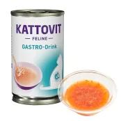 Напій Kattovit Veterinary Gastro Drink для котів із захворюваннями шлунково-кишкового тракту та підшлункової залози, дієтичний, 0.135 л